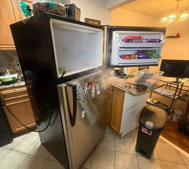 Top-freezer refrigerator checked for frost problems