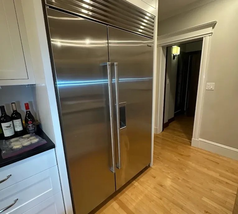 Built-in refrigerator serviced in a Greater Boston home