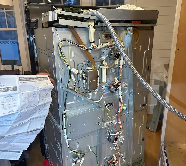 Appliance wiring inspected during diagnostics